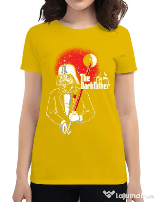 Tricou ADLER dama The darkfather Galben