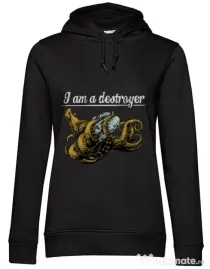 Hoodie dama cu gluga Destroyer Negru