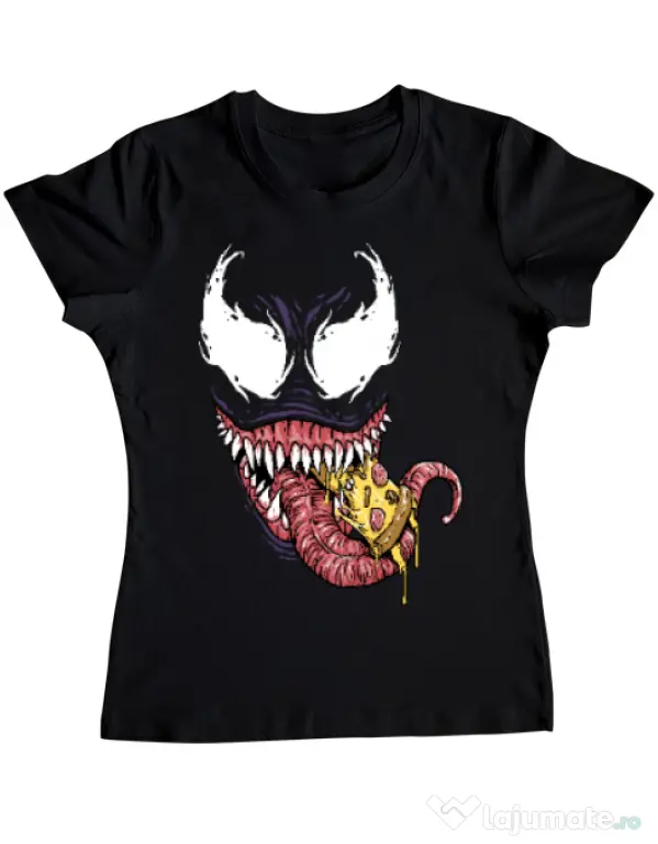 Tricou ADLER dama Venom pizza Negru