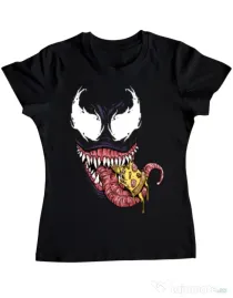 Tricou ADLER dama Venom pizza Negru