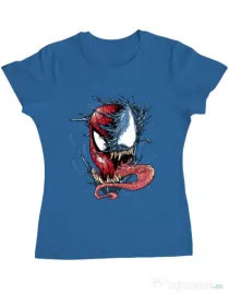 Tricou ADLER dama Venom vs Spiderman Albastru azuriu