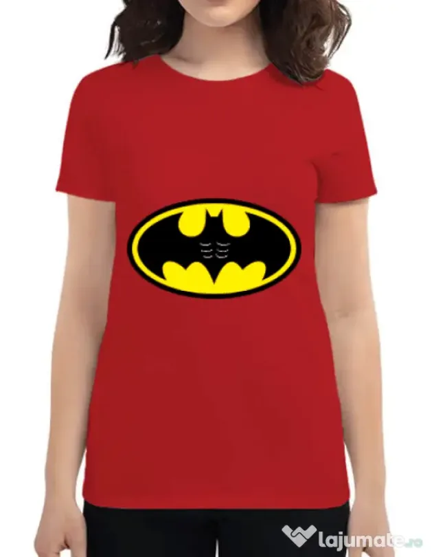 Tricou ADLER dama Six pack Batman Rosu