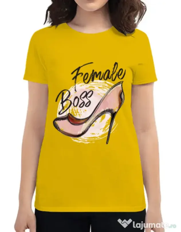Tricou ADLER dama Female boss Galben