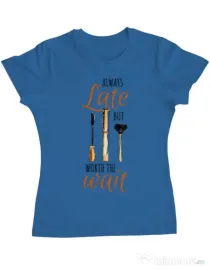 Tricou ADLER dama Always late Albastru azuriu
