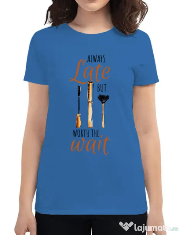 Tricou ADLER dama Always late Albastru azuriu