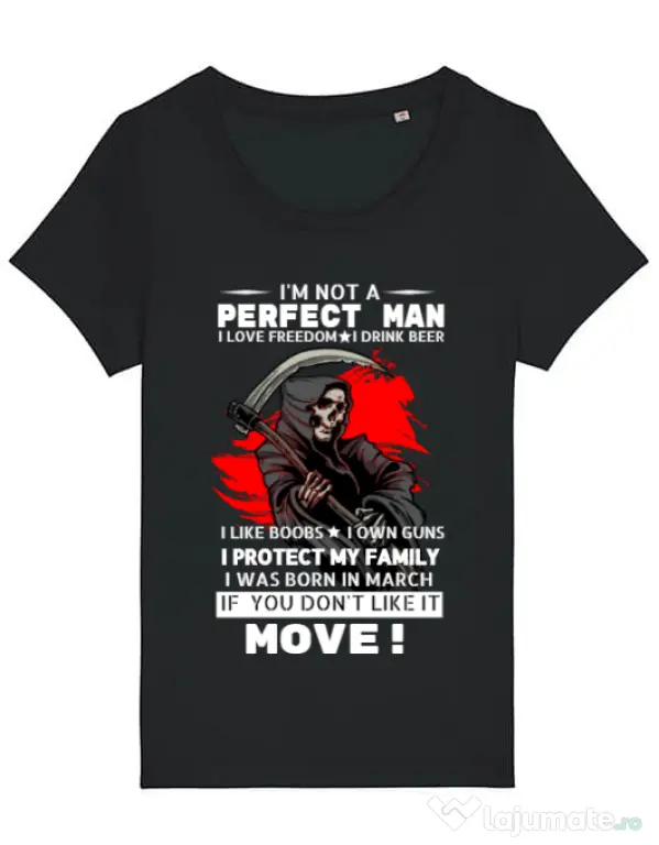 Tricou STANLEY STELLA dama I am not a perfect man Negru