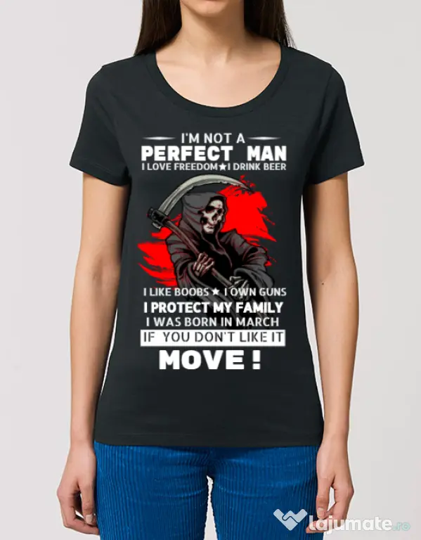 Tricou STANLEY STELLA dama I am not a perfect man Negru