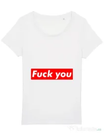 Tricou STANLEY STELLA dama Fuck you Alb