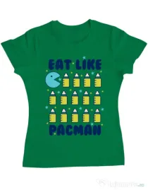 Tricou ADLER dama Eat Like Pacman Verde mediu