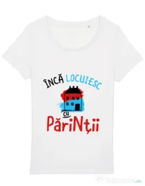 Tricou STANLEY STELLA dama Inca locuiesc cu parintii Alb