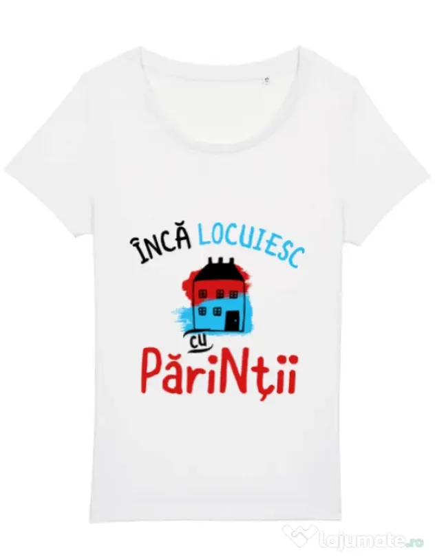 Tricou STANLEY STELLA dama Inca locuiesc cu parintii Alb