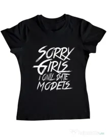 Tricou ADLER dama Sorry girls Negru