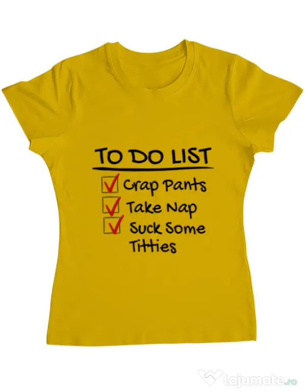 Tricou ADLER dama To do list Galben