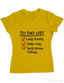 Tricou ADLER dama To do list Galben