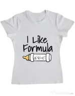 Tricou ADLER dama I like formula Alb