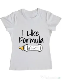 Tricou ADLER dama I like formula Alb