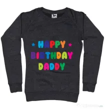 Bluza ADLER dama Happy Birthday Daddy Negru melanj