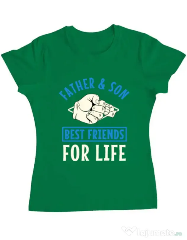 Tricou ADLER dama Father and son Verde mediu