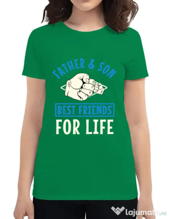 Tricou ADLER dama Father and son Verde mediu