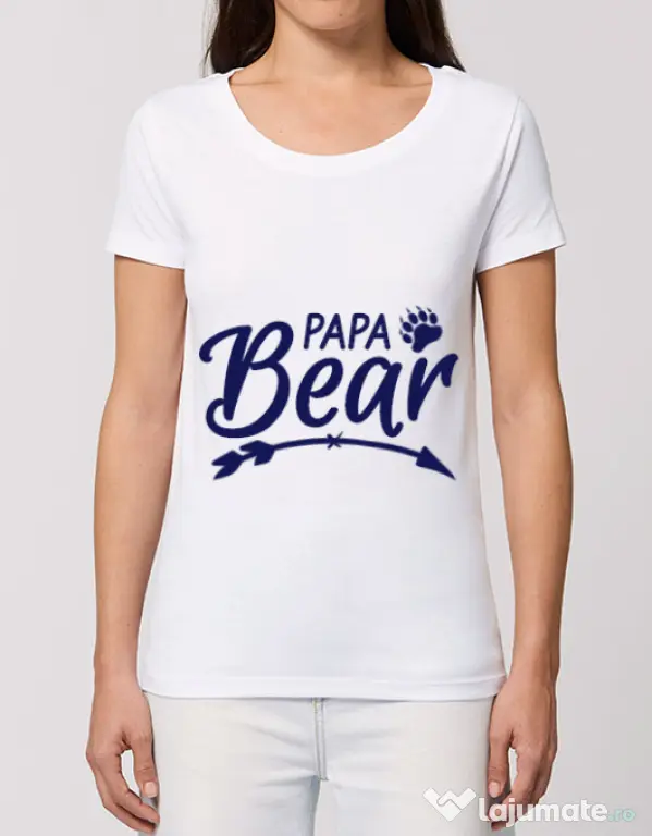 Tricou STANLEY STELLA dama Papa bear Alb