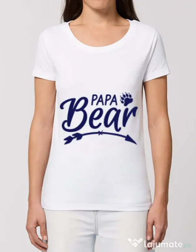 Tricou STANLEY STELLA dama Papa bear Alb