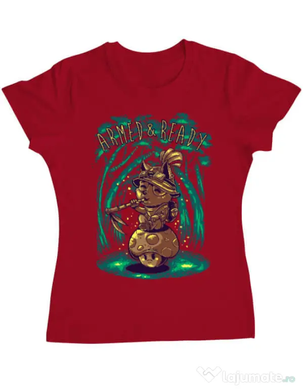 Tricou ADLER dama Armed and ready Rosu