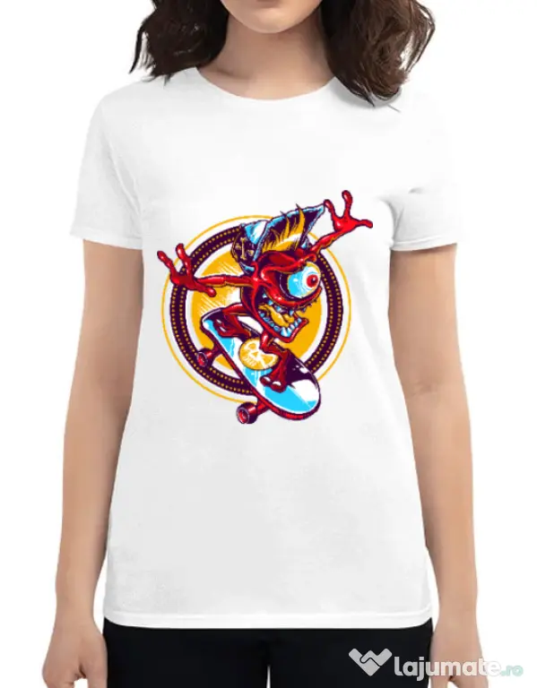 Tricou ADLER dama Cali skate Alb