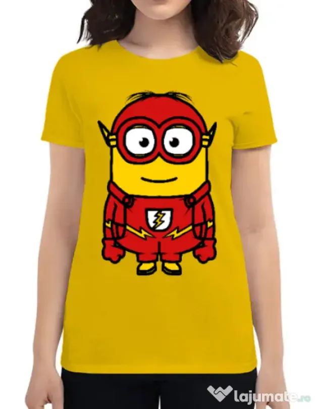 Tricou ADLER dama Minion flash Galben