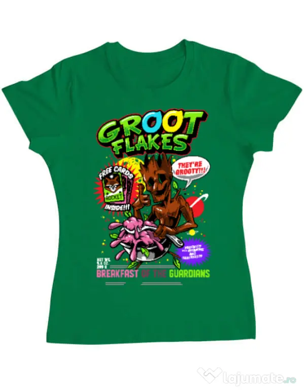 Tricou ADLER dama Groot flakes Verde mediu