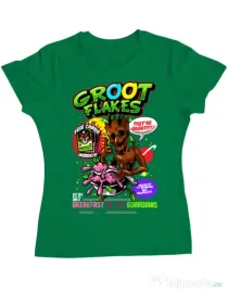 Tricou ADLER dama Groot flakes Verde mediu