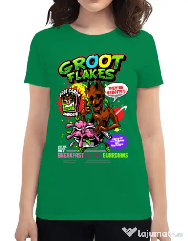 Tricou ADLER dama Groot flakes Verde mediu