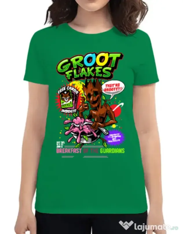 Tricou ADLER dama Groot flakes Verde mediu