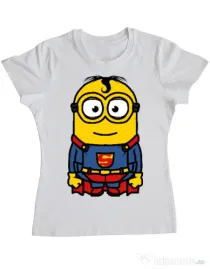 Tricou ADLER dama Super minion Alb