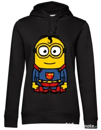 Hoodie dama cu gluga Super minion Negru