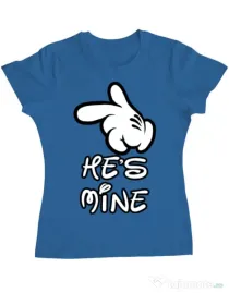 Tricou ADLER dama He is mine Albastru azuriu