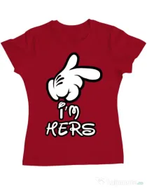 Tricou ADLER dama I am hers Rosu