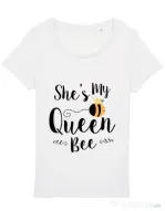 Tricou STANLEY STELLA dama She is my queen bee Alb