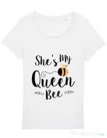 Tricou STANLEY STELLA dama She is my queen bee Alb