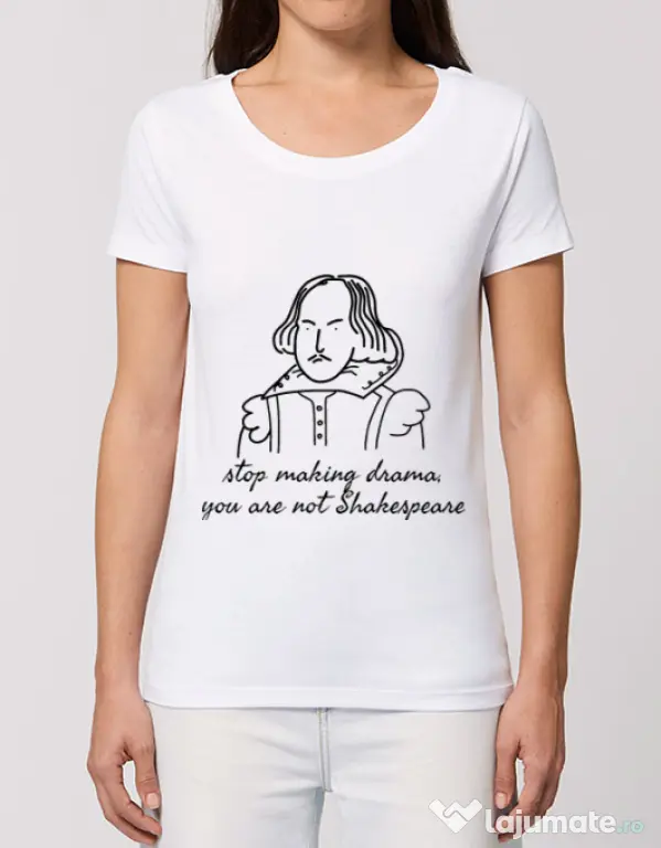 Tricou STANLEY STELLA dama Stop making drama Alb
