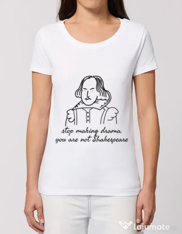 Tricou STANLEY STELLA dama Stop making drama Alb
