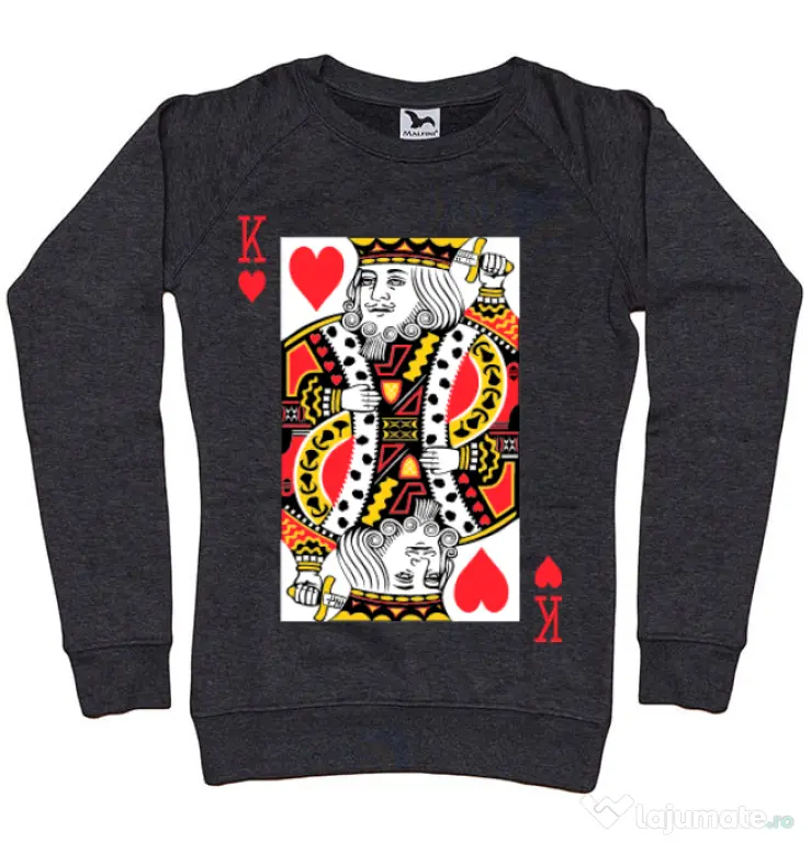 Bluza ADLER dama King of hearts Negru melanj