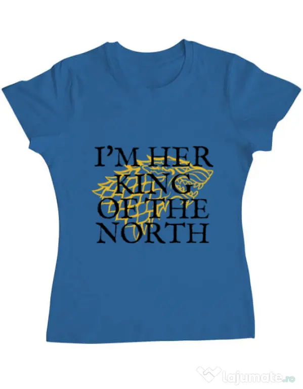 Tricou ADLER dama Her king of the north Albastru azuriu
