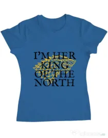 Tricou ADLER dama Her king of the north Albastru azuriu