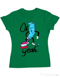 Tricou ADLER dama Oh yeah Verde mediu