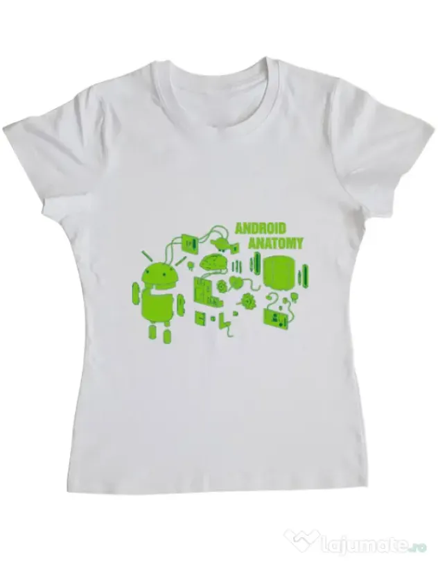 Tricou ADLER dama Android anatomy Alb