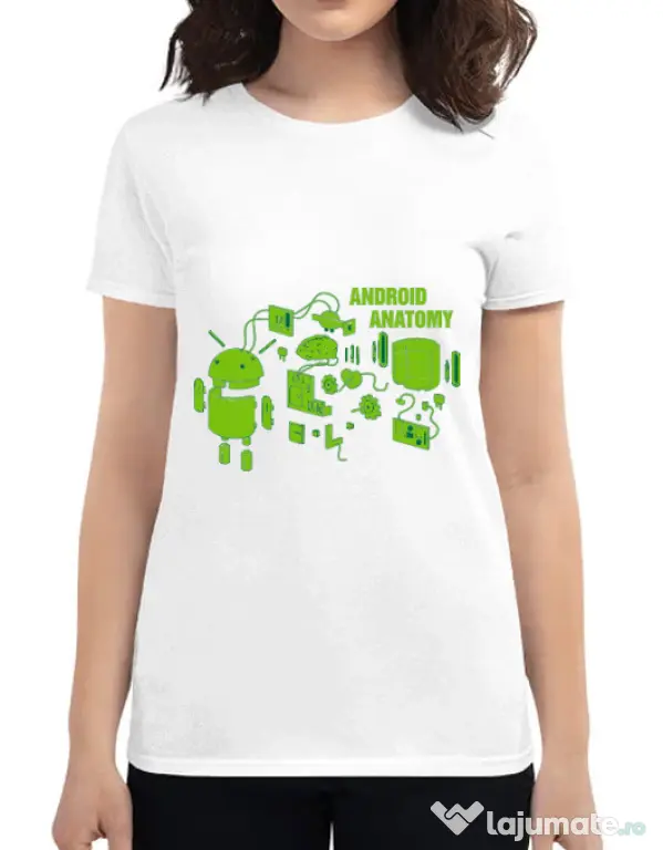 Tricou ADLER dama Android anatomy Alb