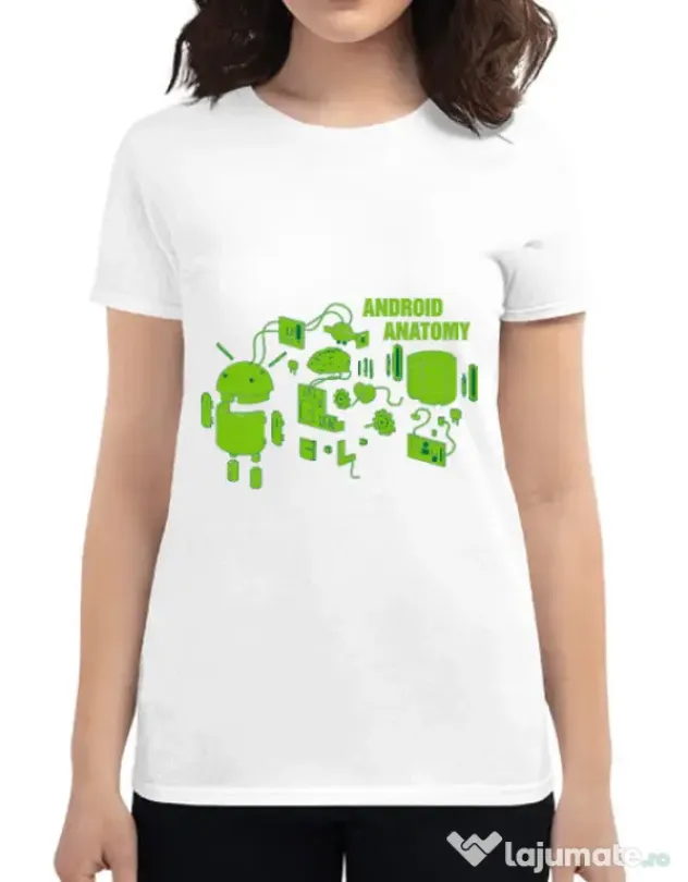 Tricou ADLER dama Android anatomy Alb