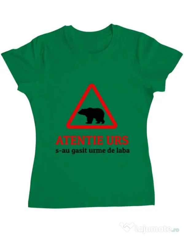 Tricou ADLER dama Atentie urs Verde mediu