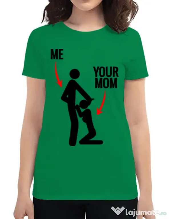 Tricou ADLER dama Me your mom Verde mediu