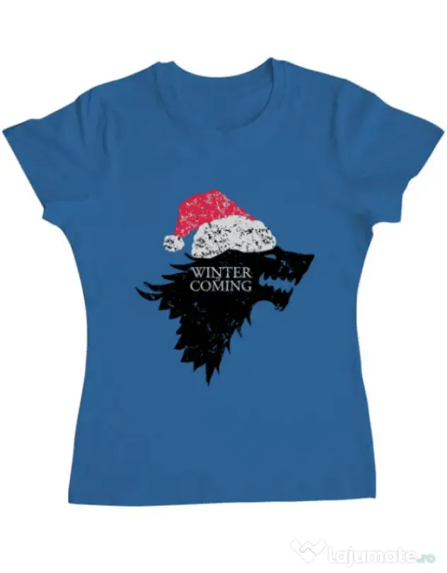 Tricou ADLER dama Christmas is coming Albastru azuriu